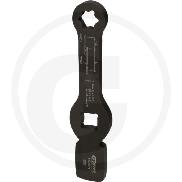 KS Tools 3/4" Schlag-TX-E-Schlüssel mit 2 Schlagflächen, E2 - Torx-E-Profil, Bremssattelverschraubung