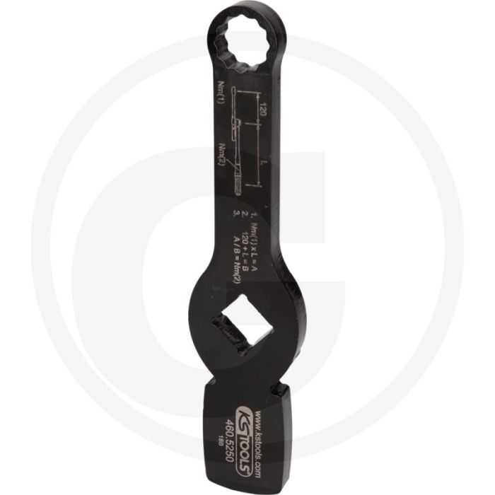 KS Tools 3/4" Schlag-Zwölfkant-Schlüssel mit 2 Schlagfläche, Kardanwellenverschraubung, 235mm