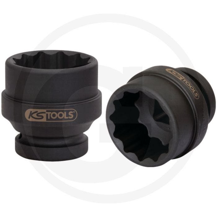 KS Tools 1" 12-kant-Dopsleutel, kracht kort, 50 mm - 12-kant, 50mm, Super chroom-molybdeenstaal