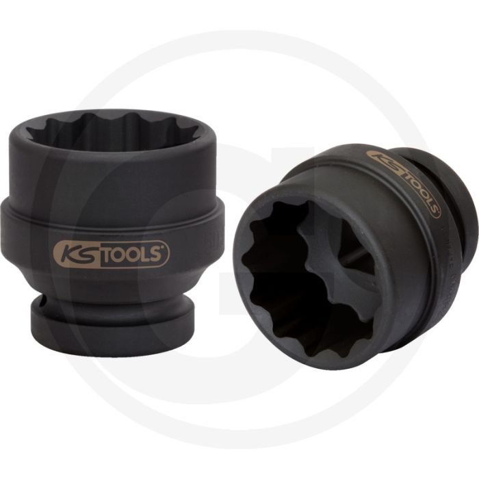 KS Tools 1" 12-kant-Dopsleutel, kracht kort, 65 mm, Super chroom-molybdeenstaal KS Tools 1" 12-kant-Dopsleutel, kracht kort, 65 mm, Super chroom-molybdeenstaal