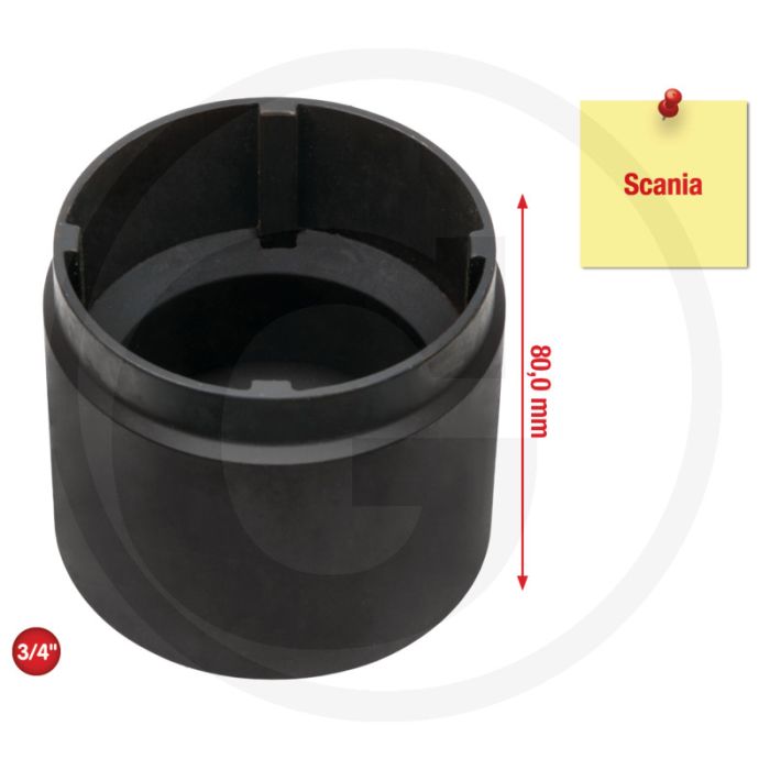 KS Tools 3/4" Scania Nutmutternschlüssel mit 4 Zapfen, Inne - Hohe Passgenauigkeit & robuste Ausführung
