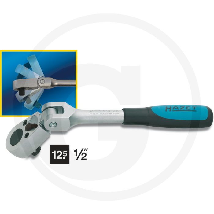 Hazet Omschakelratel met scharnier - Chroom-vanadium, DIN 3122 - 270 mm