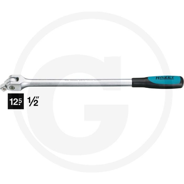 Hazet 1/2" scharniergreep, 472 mm - Chroom-vanadium, DIN 3122, Verchroomd