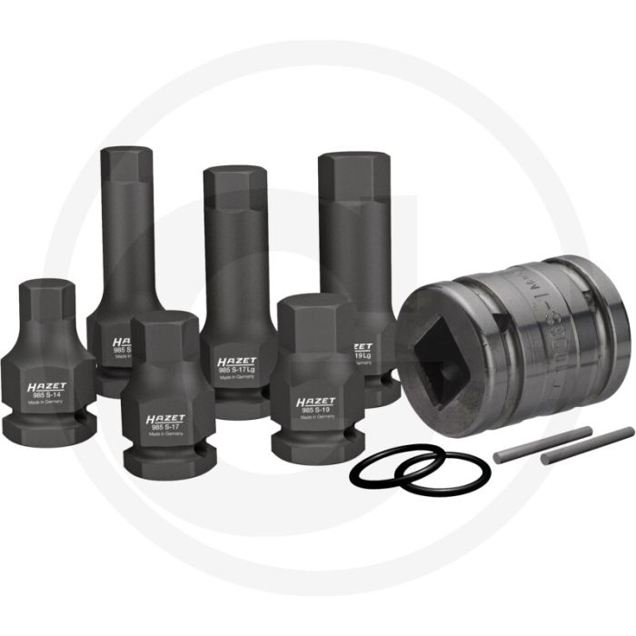 Hazet Kraft-Schraubendr.-Einsatz-Satz 985S/11 - SW: 14, 17, 19 mm - Made In Germany