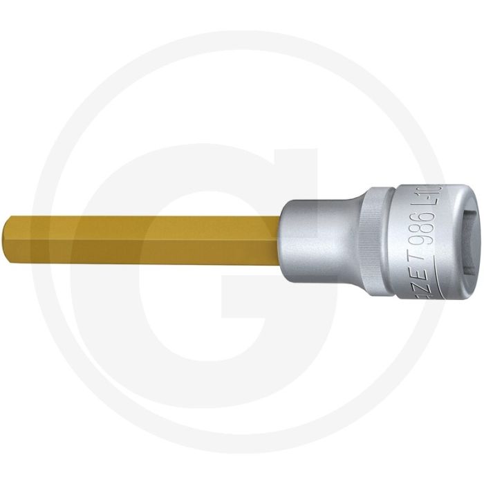 Hazet Schraubendreher-Einsatz,100 mm, SW10, Ti (Vierkant 12,5 mm (1/2 Zoll), Innen-Sechskant Profil 10 mm)
