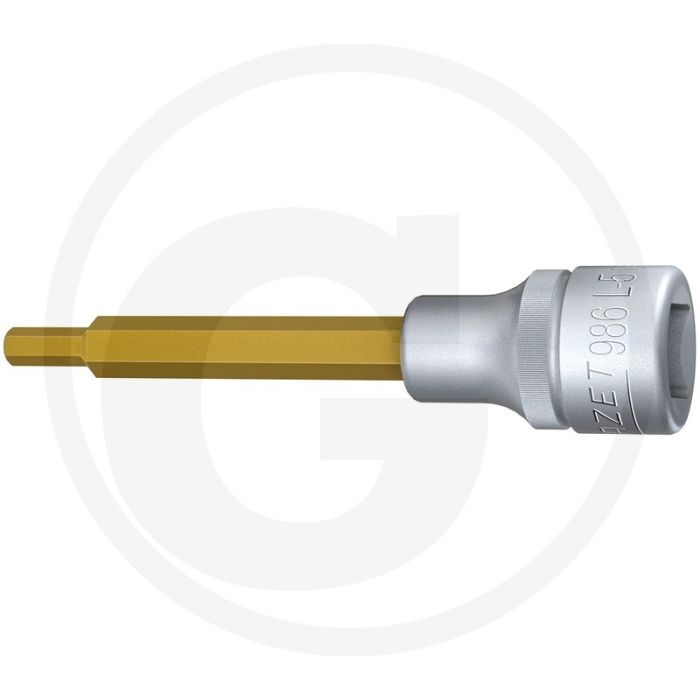 Hazet Schraubendreher-Einsatz,100 mm, SW5, Tin (Vierkant 12,5 mm (1/2 Zoll), Innen-Sechskant Profil 5 mm)