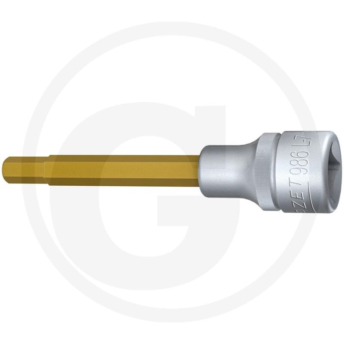 Hazet Schraubendreher-Einsatz,100 mm, SW7, Tin (Vierkant 12,5 mm (1/2 Zoll), Innen-Sechskant Profil 7 mm)