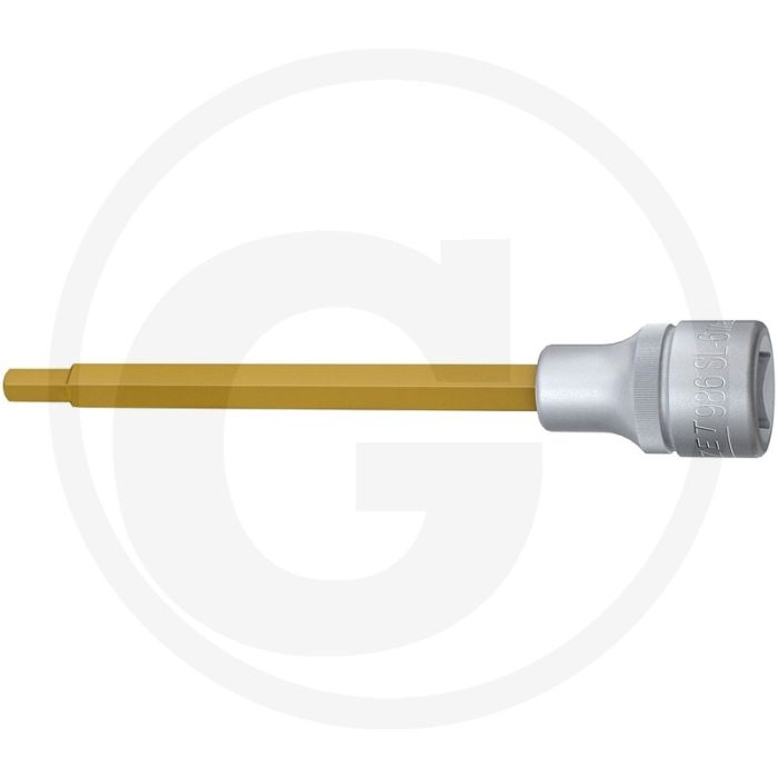 Hazet Schraubendreher-Einsatz, 140 mm, SW6, Ti (Vierkant 12,5 mm (1/2 Zoll), Innen-Sechskant Profil 6 mm)