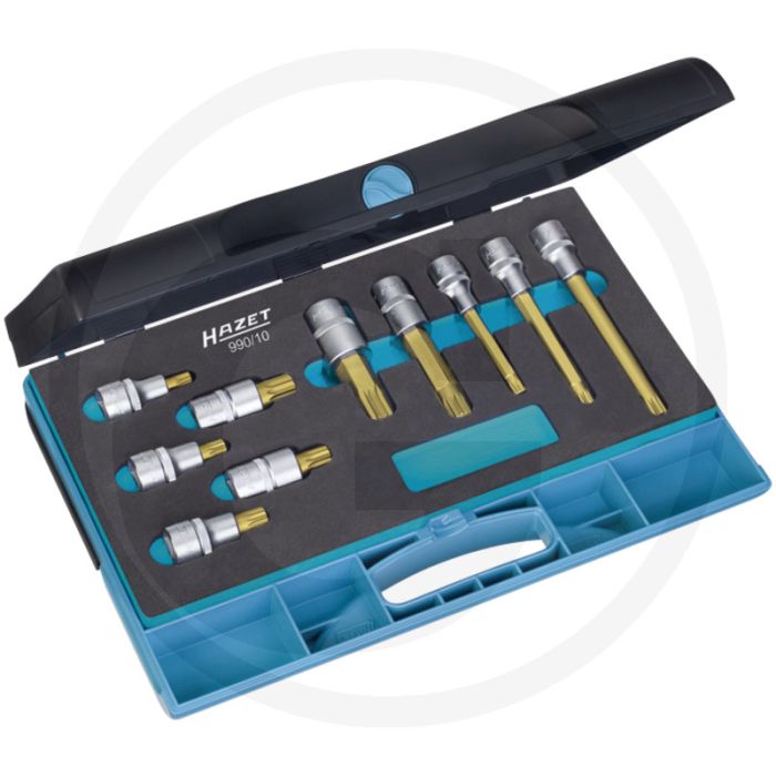 Hazet Dopsleutelbitset 10-tlg. Vielzahn Profiel SW M8-M16, TIN Coating, Made In Germany