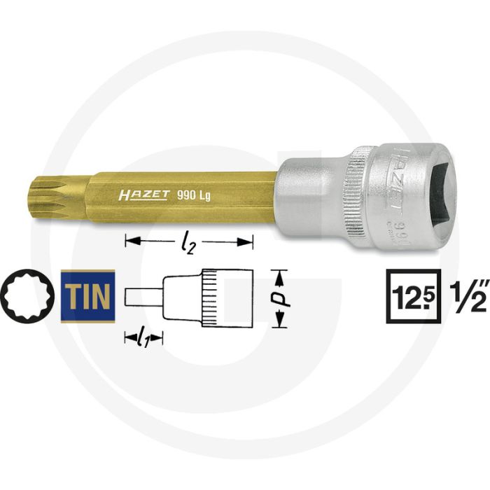 Hazet Dopsleutelbit M9 TIN gecoat 23mm