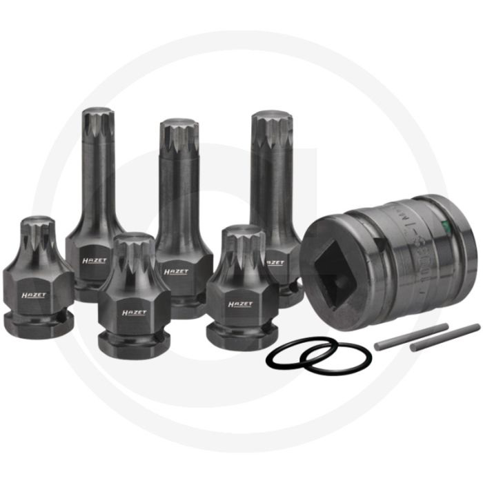 Hazet Krachtdopsleutelbitset 11-tlg. Chroom-vanadium, Made In Germany.