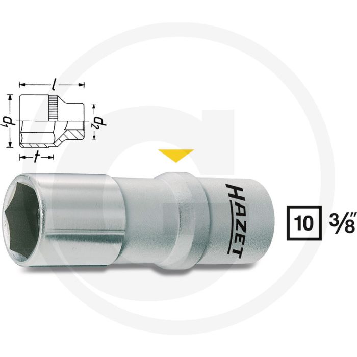 Hazet Bougie-dopsleutel 5⁄8, Chroom-vanadium, 64 mm