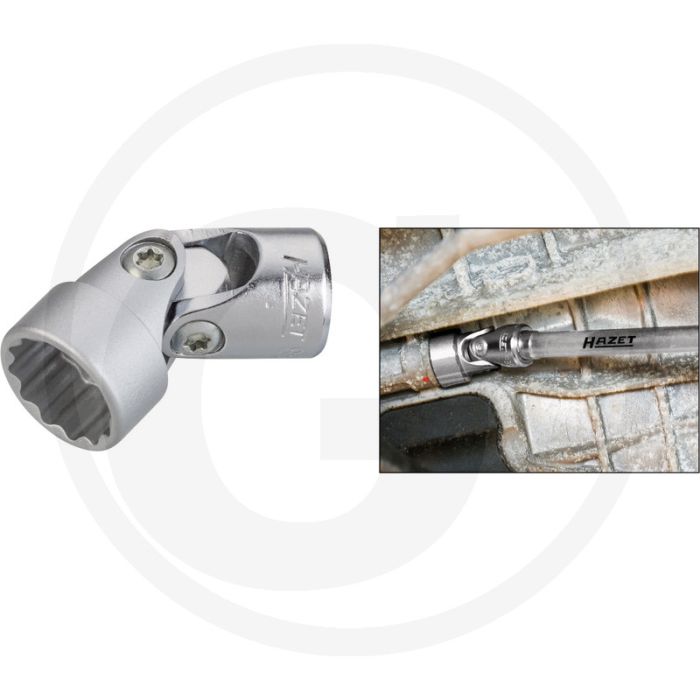 Hazet Zeskant scharnierdopsleutel (twaalfkant) 18mm, verchroomd, gepolijst