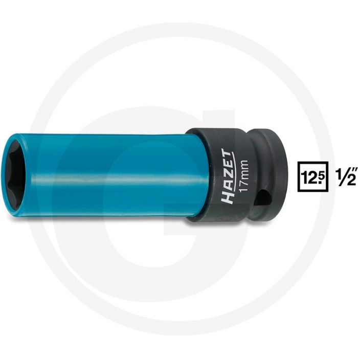 Hazet Krachtdopsleutel (zeskant) 17 mm, 85 mm, gefosfateerd, geolied