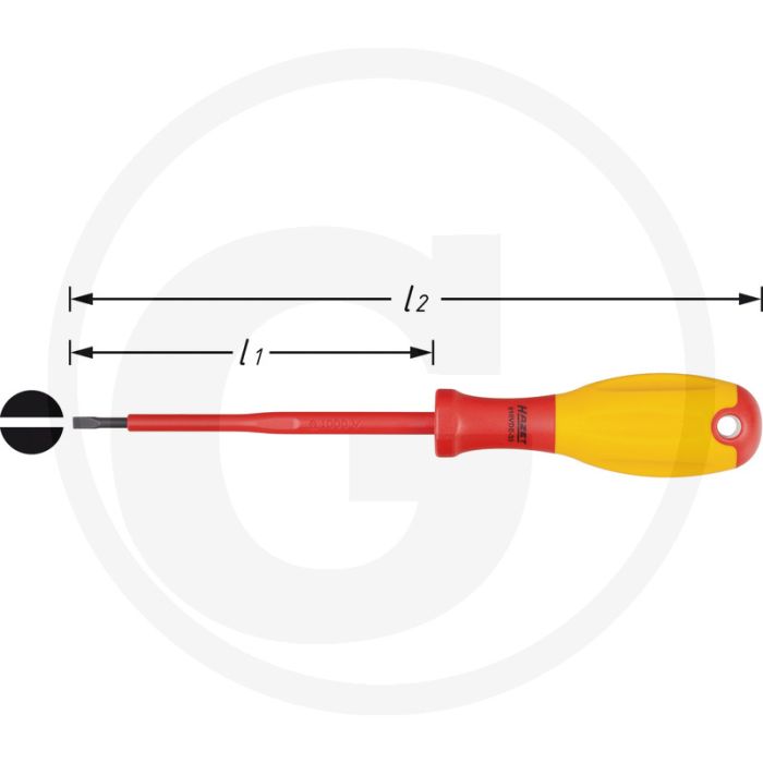 Hazet Elektricien-schroevendraaier 810 VDE 180mm Punt gezwart