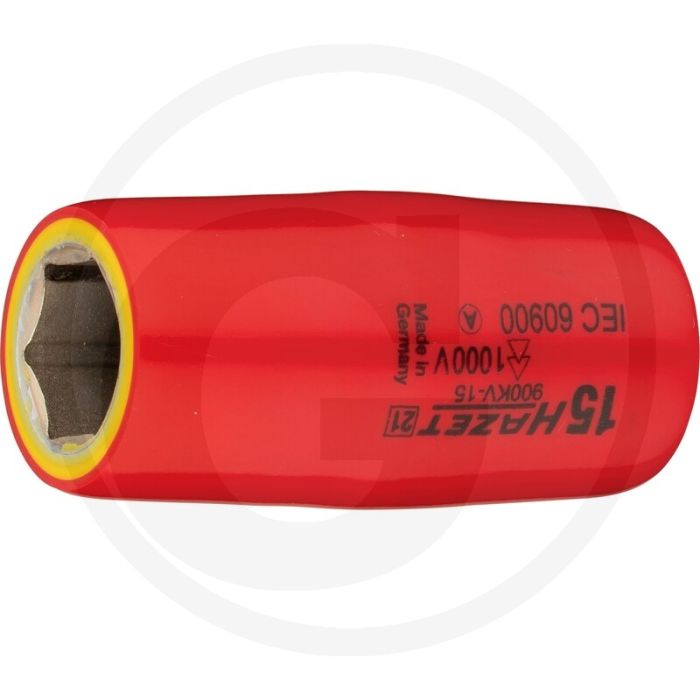 Hazet Sechskant Steckschlüssel-Einsatz (Vierkant 12,5 mm (1/2 Zoll), Außen-Sechskant-Tractionsprofil, 15 mm)