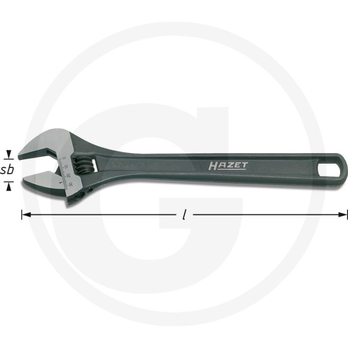 Hazet Enkele steeksleutel, verstelbaar - Chroom-vanadium, 23 mm klembereik