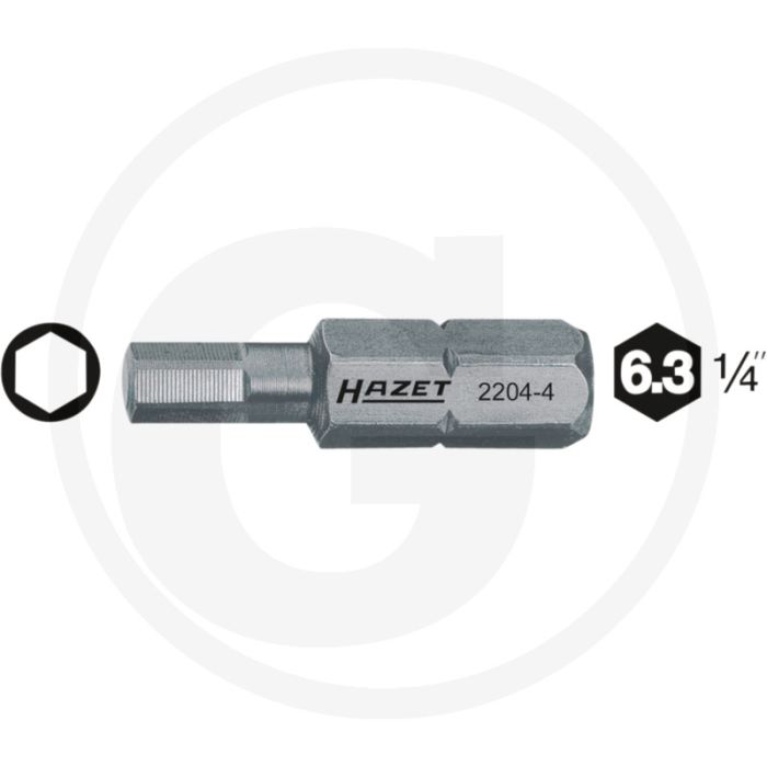 Hazet Bit 25mm Speciaal staal ISO 1173 C6,3 (1/4") - 100 tekens