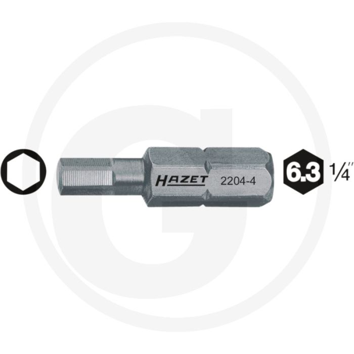 Hazet Bit 25mm Speciaal staal 1/4" ISO 1173 C6,3 (1/4") - 100 tekens