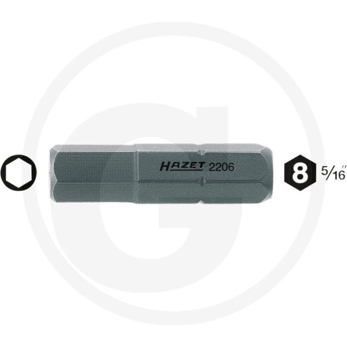 Hazet Bit 30mm 7mm 5/16" ISO 1173 C8 - Bits 2206