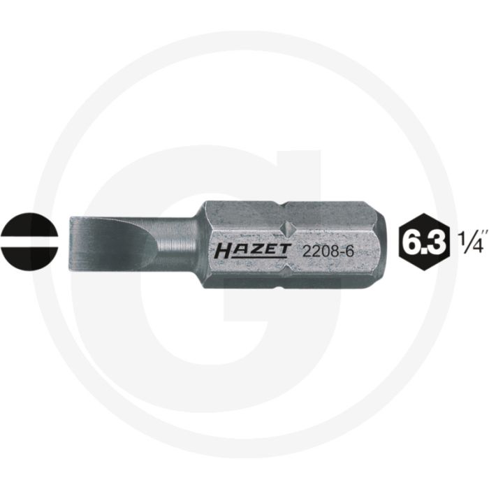 Hazet Bit 25mm Speciaal staal 6kant-Antrieb ISO 1173 C6,3 (1/4") - 100mm