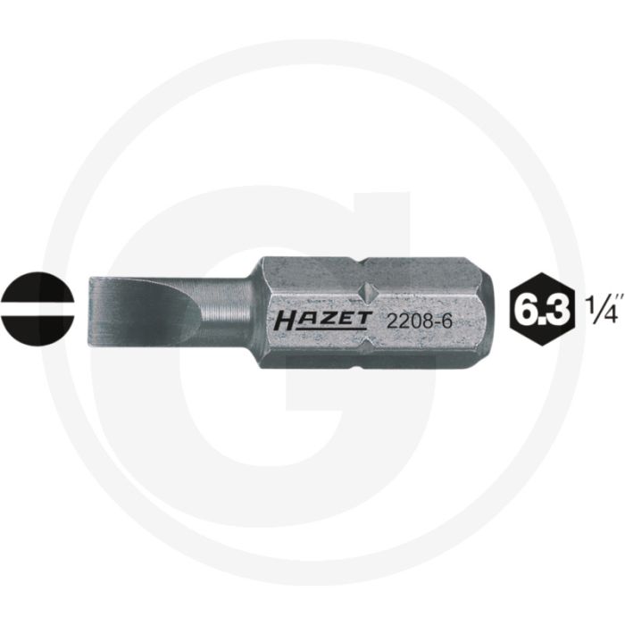 Hazet Bit 25mm Speciaal Staal 6kant-Antrieb ISO 1173 C6,3 (1/4") - 100 tekens