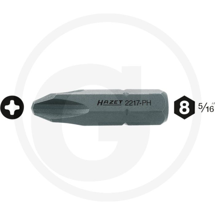 Hazet Bit PH3 32mm 6kant-Antrieb ISO 1173 C8 (5/16") - 100 tekens