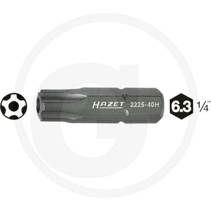 Hazet 5-sterren-bit 25 mm, 15H aandrijving ISO 1173 C6,3 (1/4")