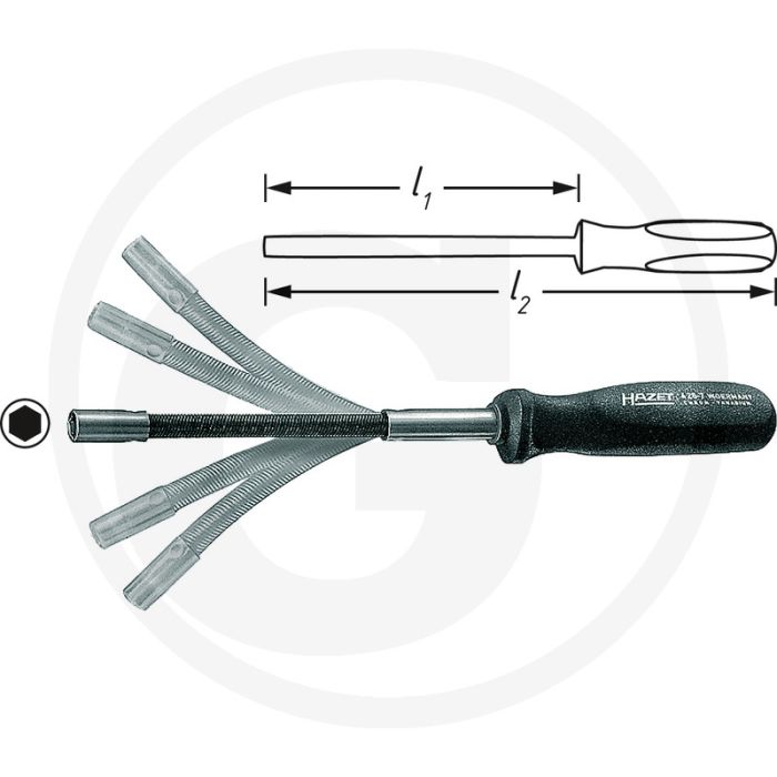 Hazet Dopsleutel, flexibel 6 mm, 300 mm