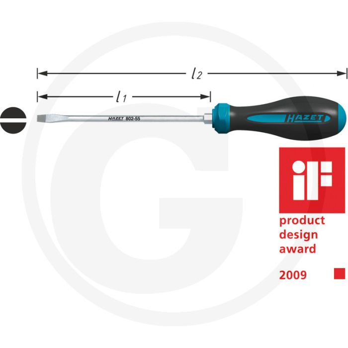 Hazet HEXAnamic®-schroevendraaier 239mm 5.5mm 8mm ISO 2380-1:2004.