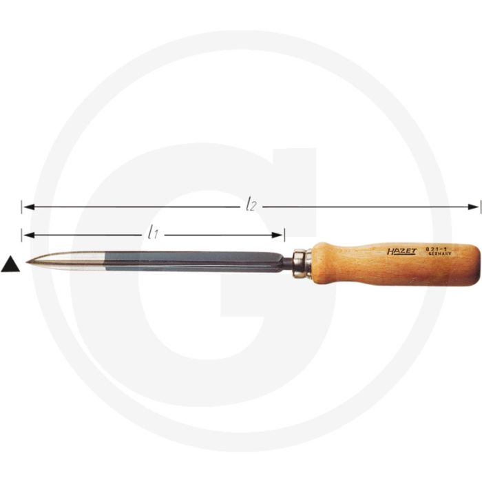 Hazet Driekantholschraper - Holle schraper, Lengte 315 mm