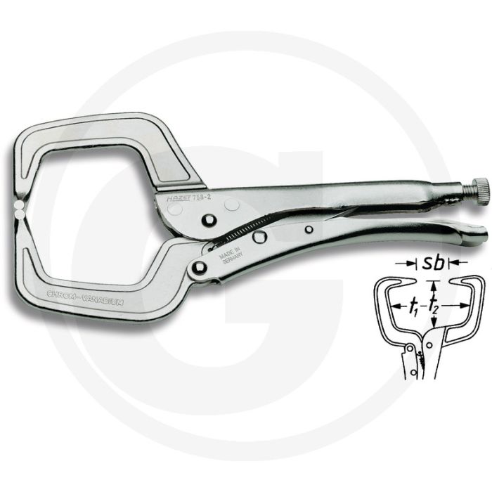 Hazet Griptang 280 mm Vernikkeld, Klembereik 90 mm