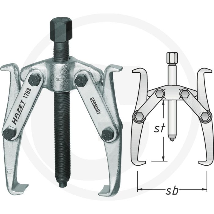 Hazet Universele trekker, 2-armig, 5 t, 220 mm spanbereik