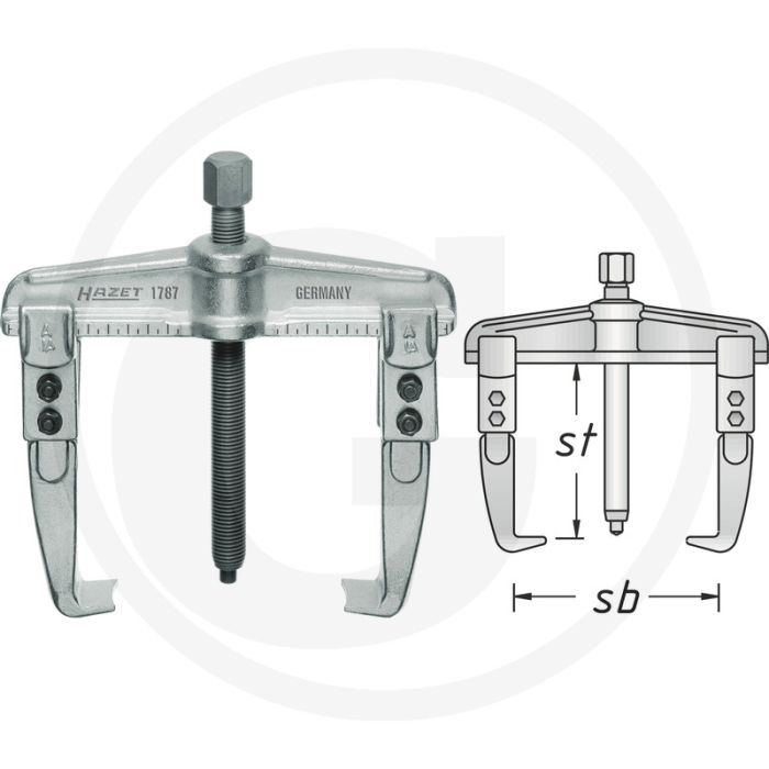 Hazet Trekker, 2-armig, 10 t, 520 mm spanbereik