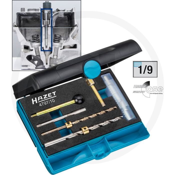 Hazet Schroefdraadreparatieset voor injectorbe - Bespaart kosten en tijd - M 8 x 1