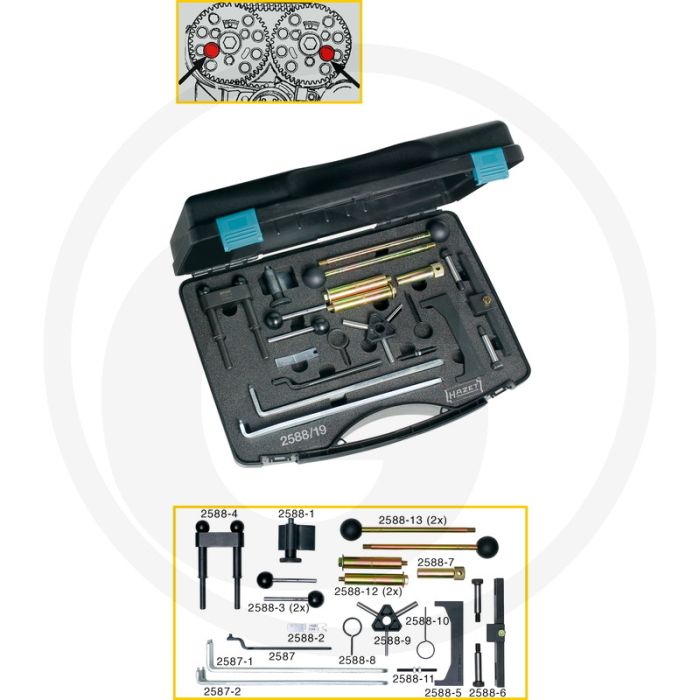 Hazet Motorafstelgereedschap AUDI, VW, SEAT, Š. Lengte: 355 mm