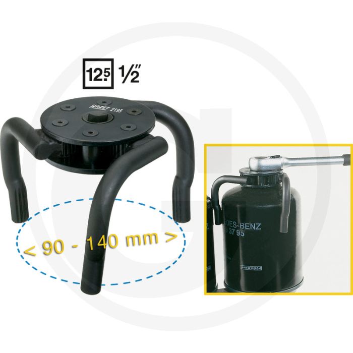 Hazet Filterpatroonsleutel Speciaal staal 90-140 mm (1/2") Made In Germany