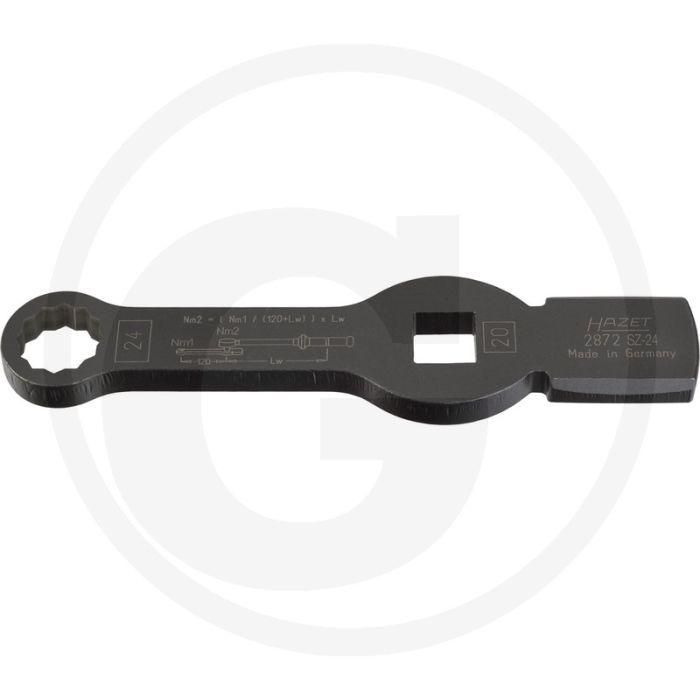 Hazet Ring-slagsleutel (twaalfkant) met 2 slagvakken - Made In Germany, 26 mm, 219 mm
