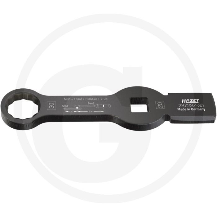 Hazet Schlag-Ringschlüssel NKW 30mm 225,5mm Doppel-Sechskant Profil