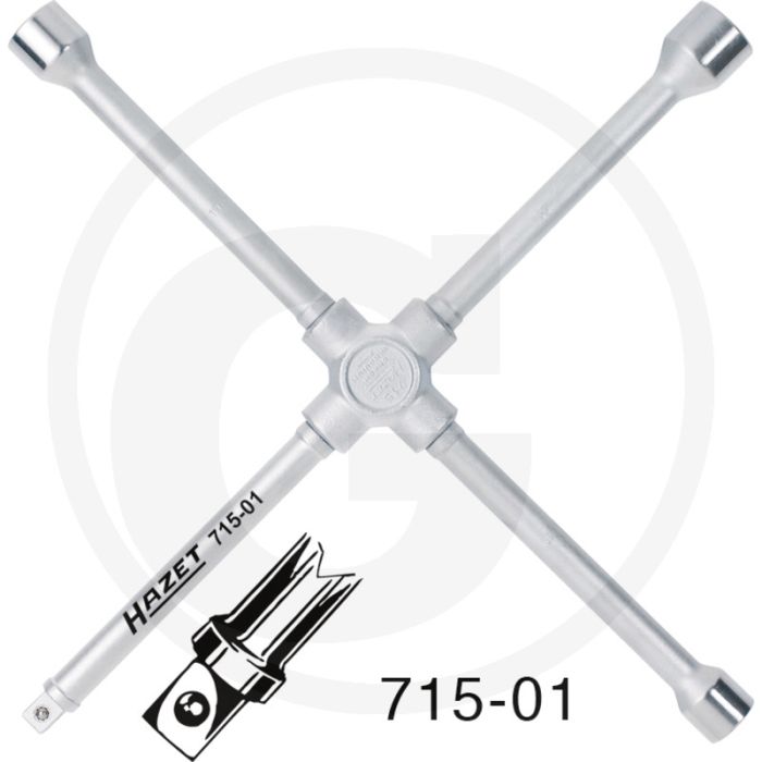 Hazet Kruissleutel 420 mm Chroom-vanadium DIN 3119 ISO 6788