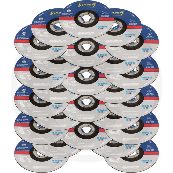 Hazet Set doorslijpschijven + 25x 125x1x22,23 mm • RVS/staal/buizen • 80 m/s • 12.200 omw/min
