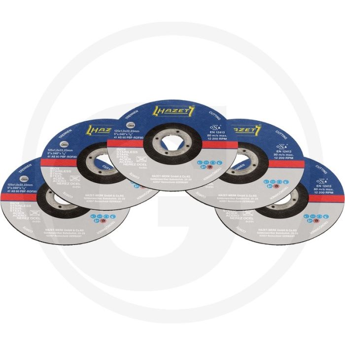 Hazet Set doorslijpschijven 125 x 1 x 22,23 mm (5 stuks)