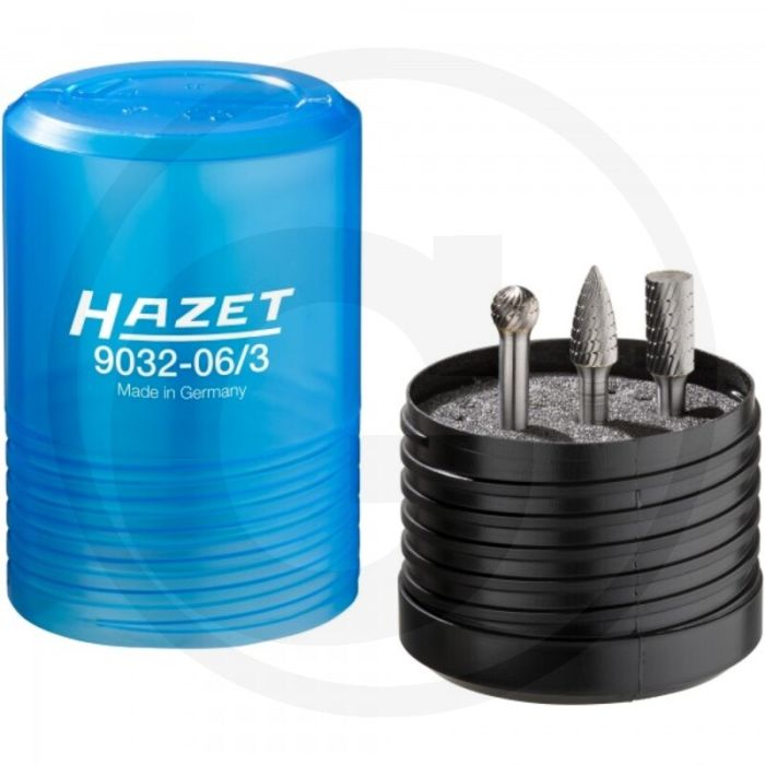 Hazet Massieve hardmetalen stiftfrezen set (6 mm, 3-delig) Hazet Massieve hardmetalen stiftfrezen set (6 mm, 3-delig)
