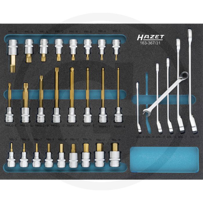 Hazet Metalen gereedschapskist met basisassortiment - TIN gecoat, 519x392 mm