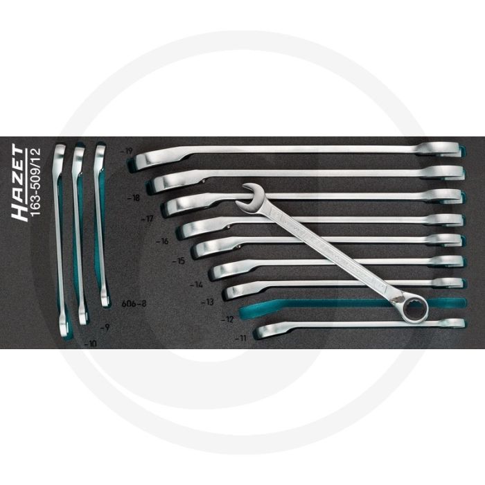 Hazet KNARREN-RING-MAULSCHLÜSSEL-SATZ + 12 tools, 392 mm, Außendoppelsechskant-Tractionsprofil