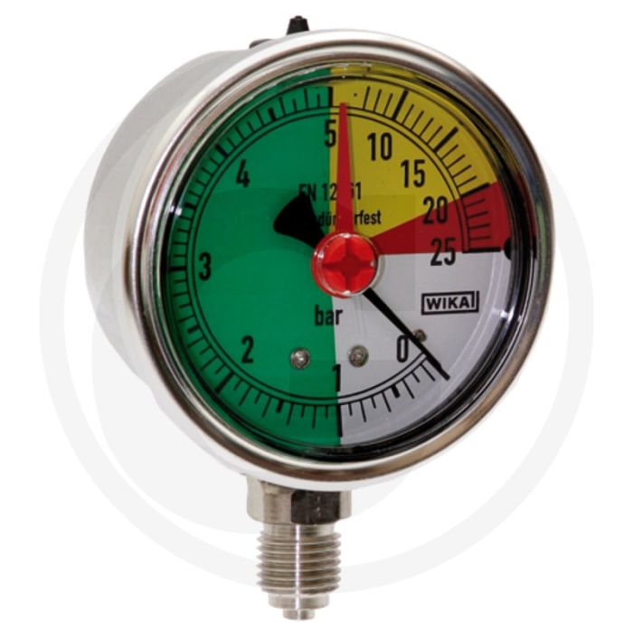 WIKA Manometer 0 - 25 bar (Ansluiting onder: 1/4")