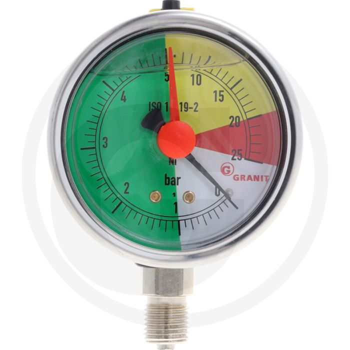 Manometer 0-5-25bar Ø63 mm U1/4" (Bestand tegen vloeibare kunstmest)