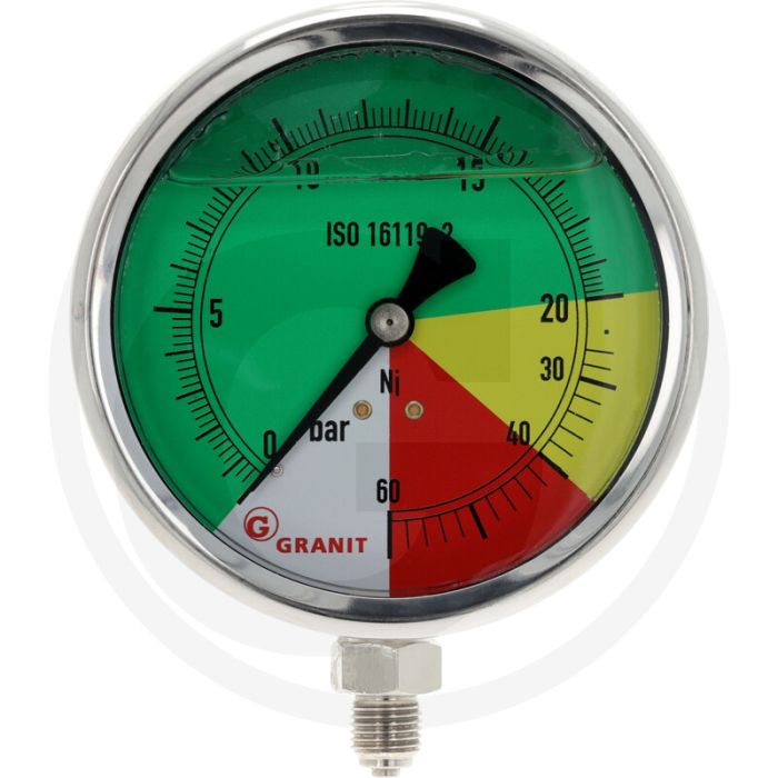Manometer Ø: 100 mm 0-20-40-60 onder 1/4 (standaard)