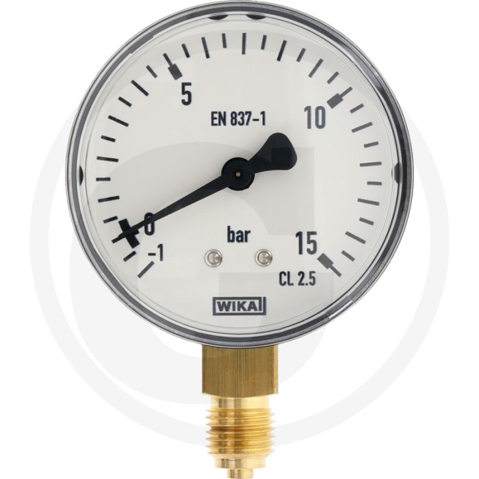 Manometer - Aansluiting: 1/4", Ø: 63mm, Meetbereik: -1 → +15 bar