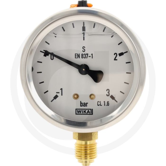 Glycerinemanometer - Toepassingsgebied: Mesttechniek, Ø: 63mm, Meetbereik: -1 → +3 bar
